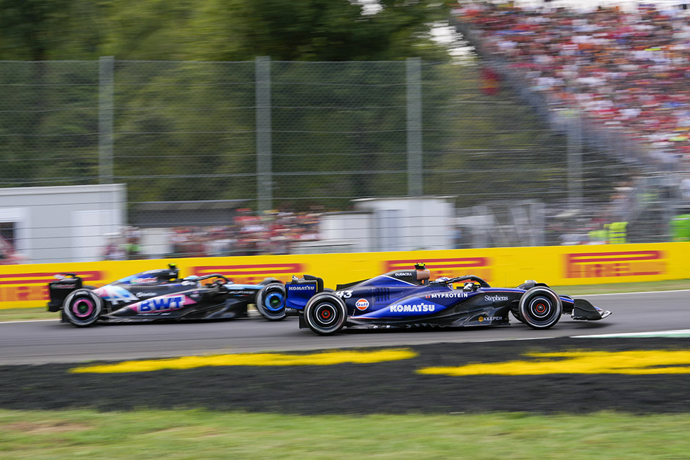 Italian Grand Prix 2024: Williams driver Franco Colapinto of Argentina overtakes Alpine driver Pierre Gasly of France